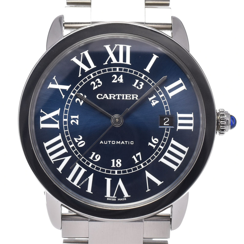 with paper CARTIER Rondo Solo de Cartier WSRN0023 blue Dial Automatic Men's
 Watch L#148518