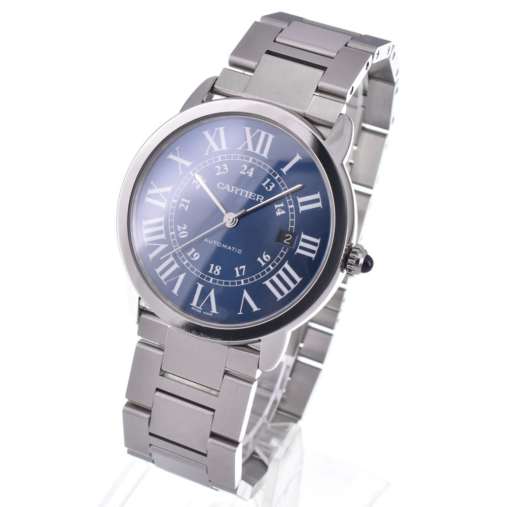 with paper CARTIER Rondo Solo de Cartier WSRN0023 blue Dial Automatic Men's
 Watch L#148518