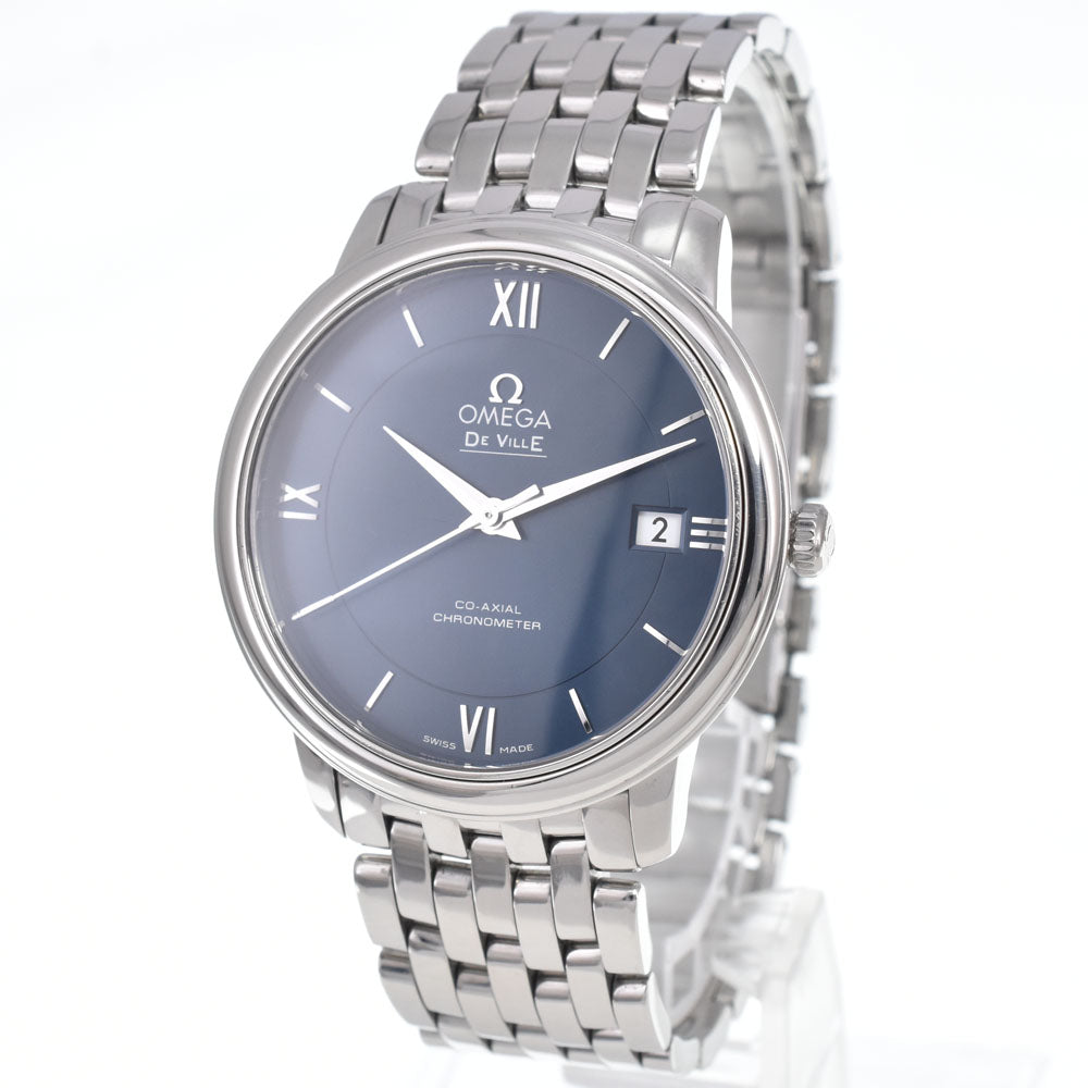 with paper OMEGA De Ville Prestige 424.10.37.20.03.001 Date Navy Dial Automatic Men's
 Watch L#148522