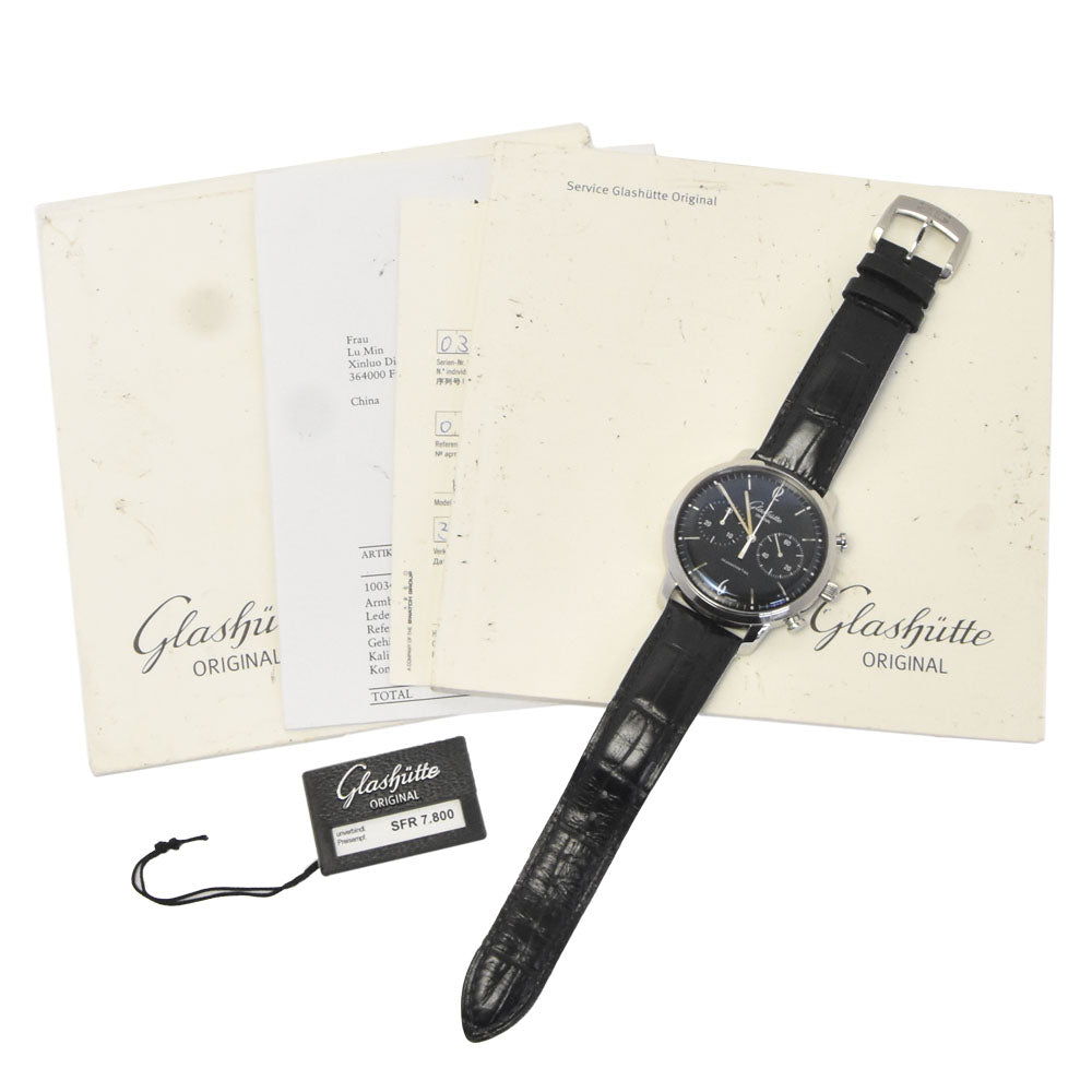 with paper GLASHUTTE ORIGINAL Sixties Chronograph 39-34-02-22-04 black Dial Automatic Men's
 Watch L#148525