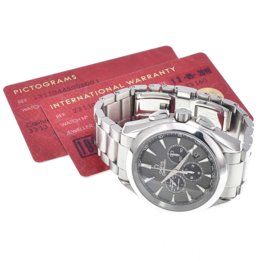 with paper OMEGA Seamaster Aqua Terra 231.10.44.50.06.001 Chronograph Date CO-AXIAL Gray / black Dial Automatic Men's
 Watch M#148526