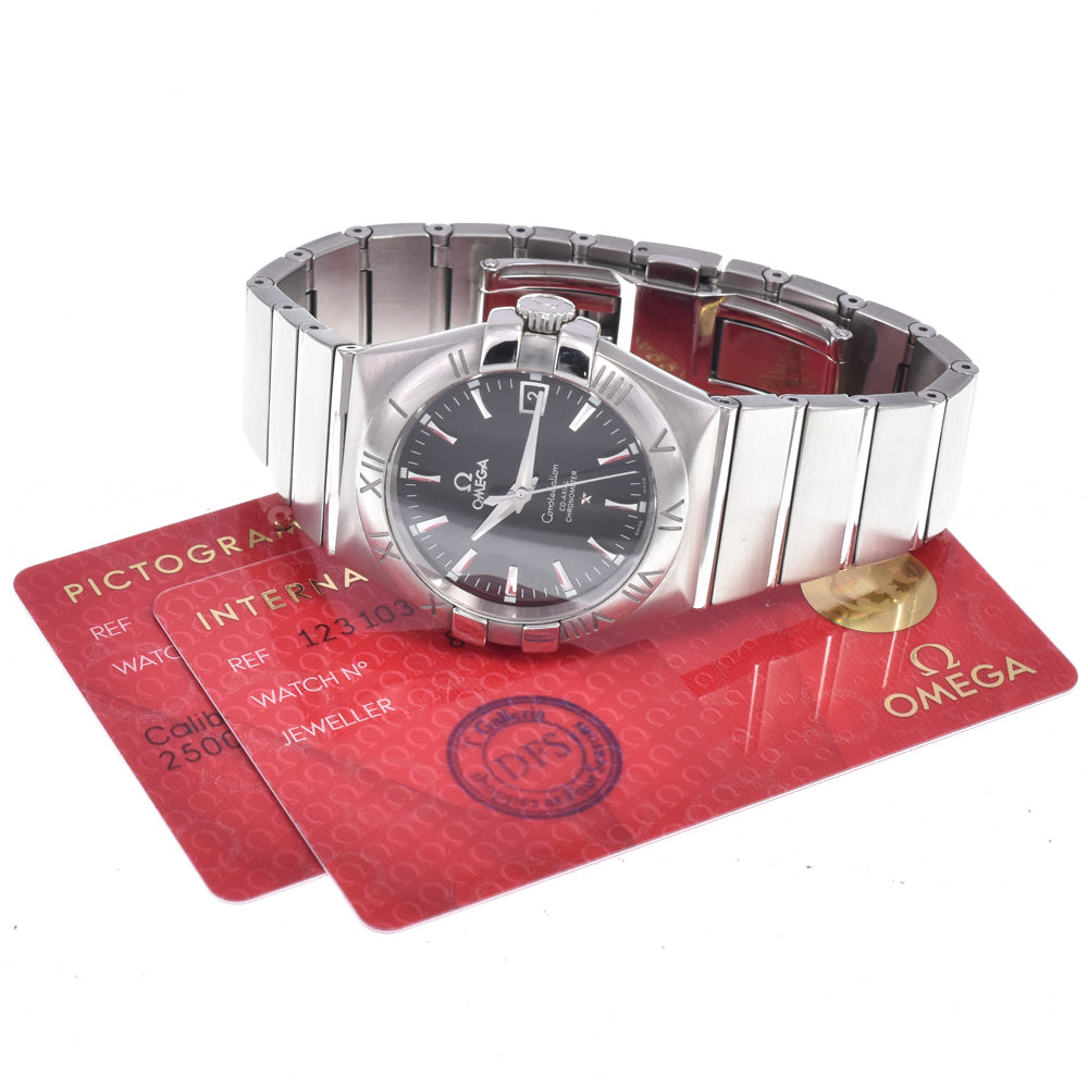 with paper OMEGA Constellation Coaxial 123.10.35.20.01.001 Chronometer black Dial Automatic Men's
 Watch O#148532