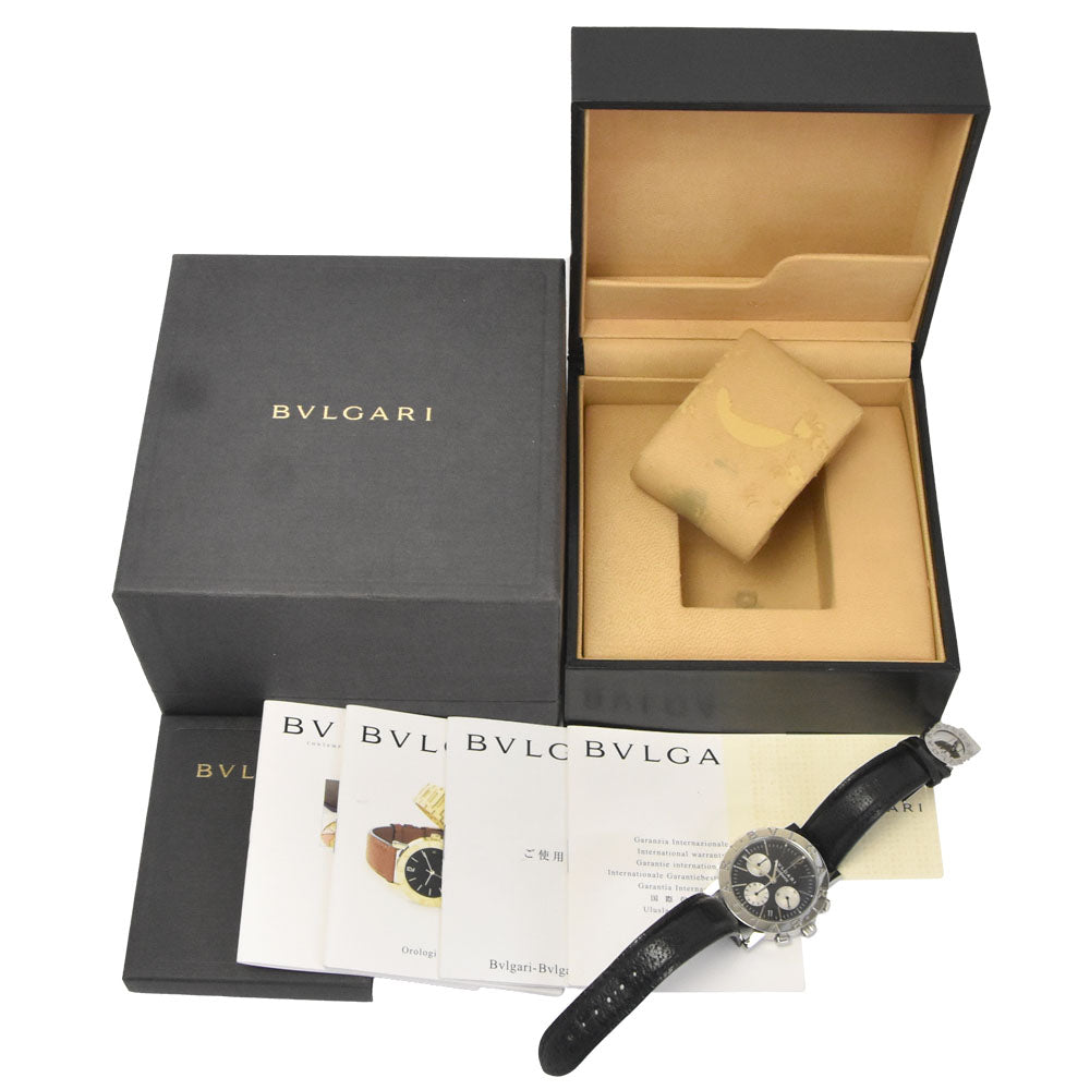 with paper BVLGARI Bvlgari Bvlgari BB38SLCH Chronograph black Dial Automatic Men's
 Watch N#148534