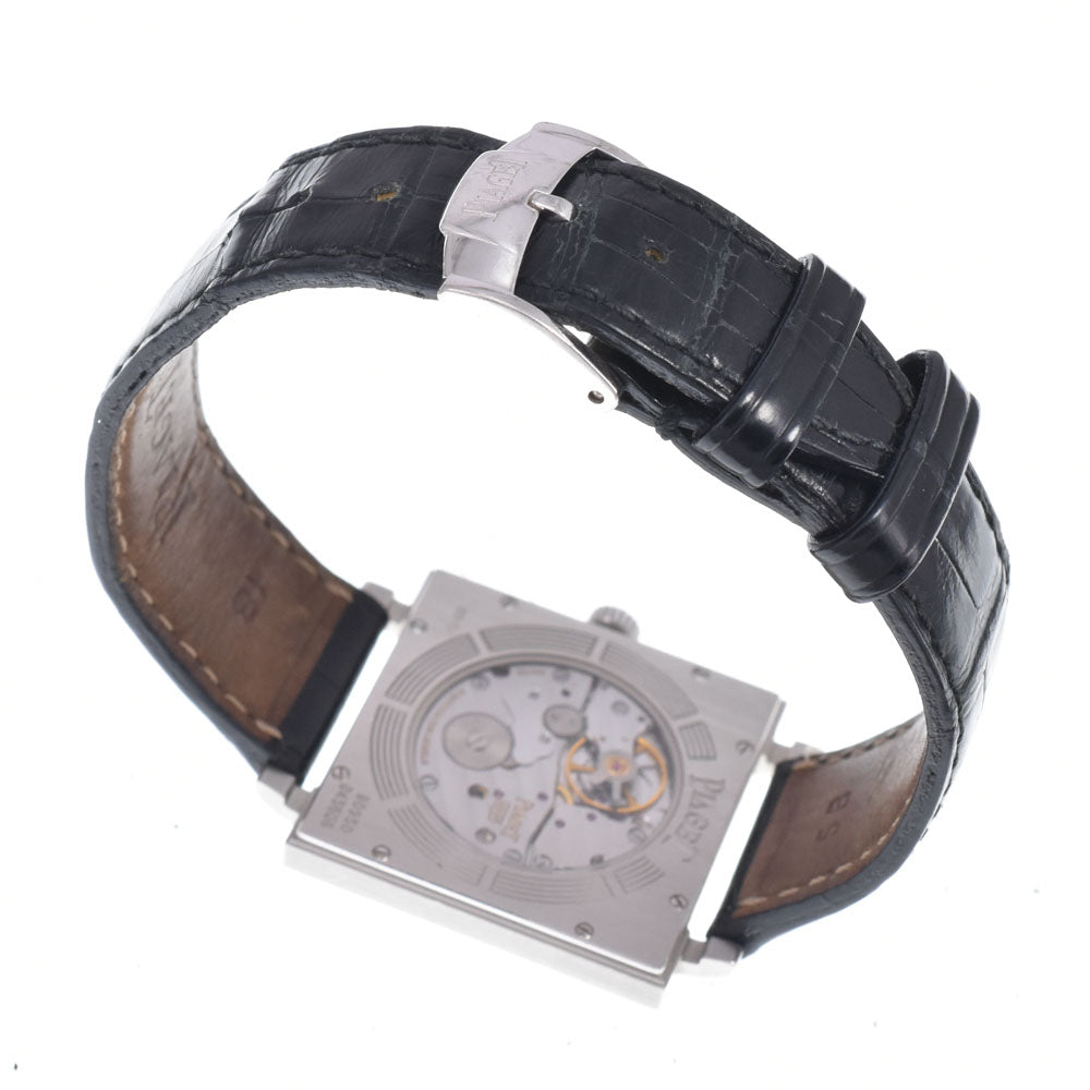 with paper PIAGET Arti Plato G0A25014 K18WG/leather see-through back Silver Dial Hand Winding Men's
 Watch O#148535
