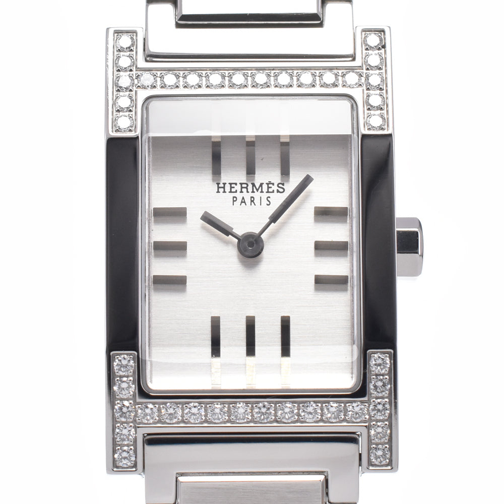 with paper HERMES tandem TA1.230 Diamond Bezel Silver Dial Quartz Ladies
 Watch N#148538