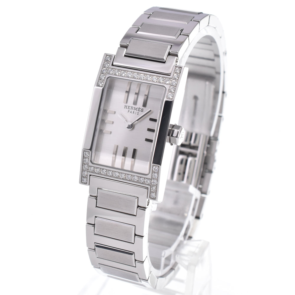 with paper HERMES tandem TA1.230 Diamond Bezel Silver Dial Quartz Ladies
 Watch N#148538