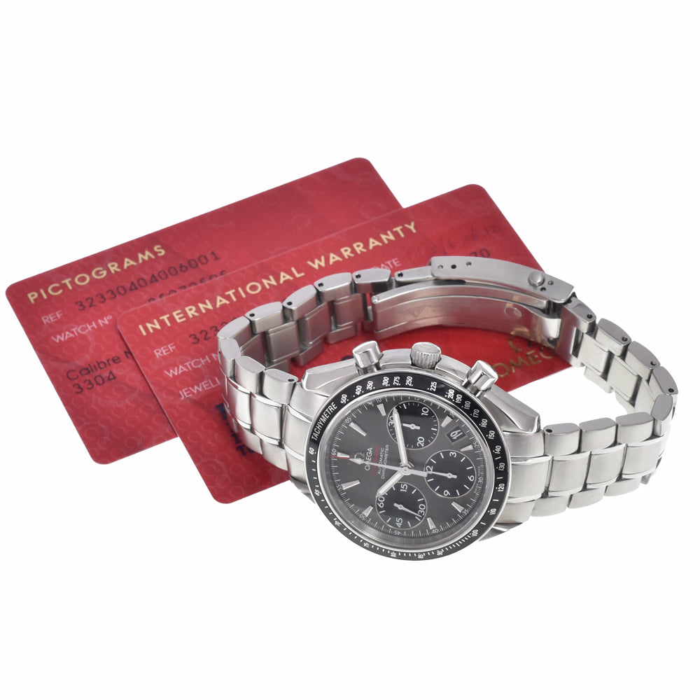 with paper OMEGA Speedmaster 323.30.40.40.06.001 gray Dial Automatic Men's
 Watch N#148551