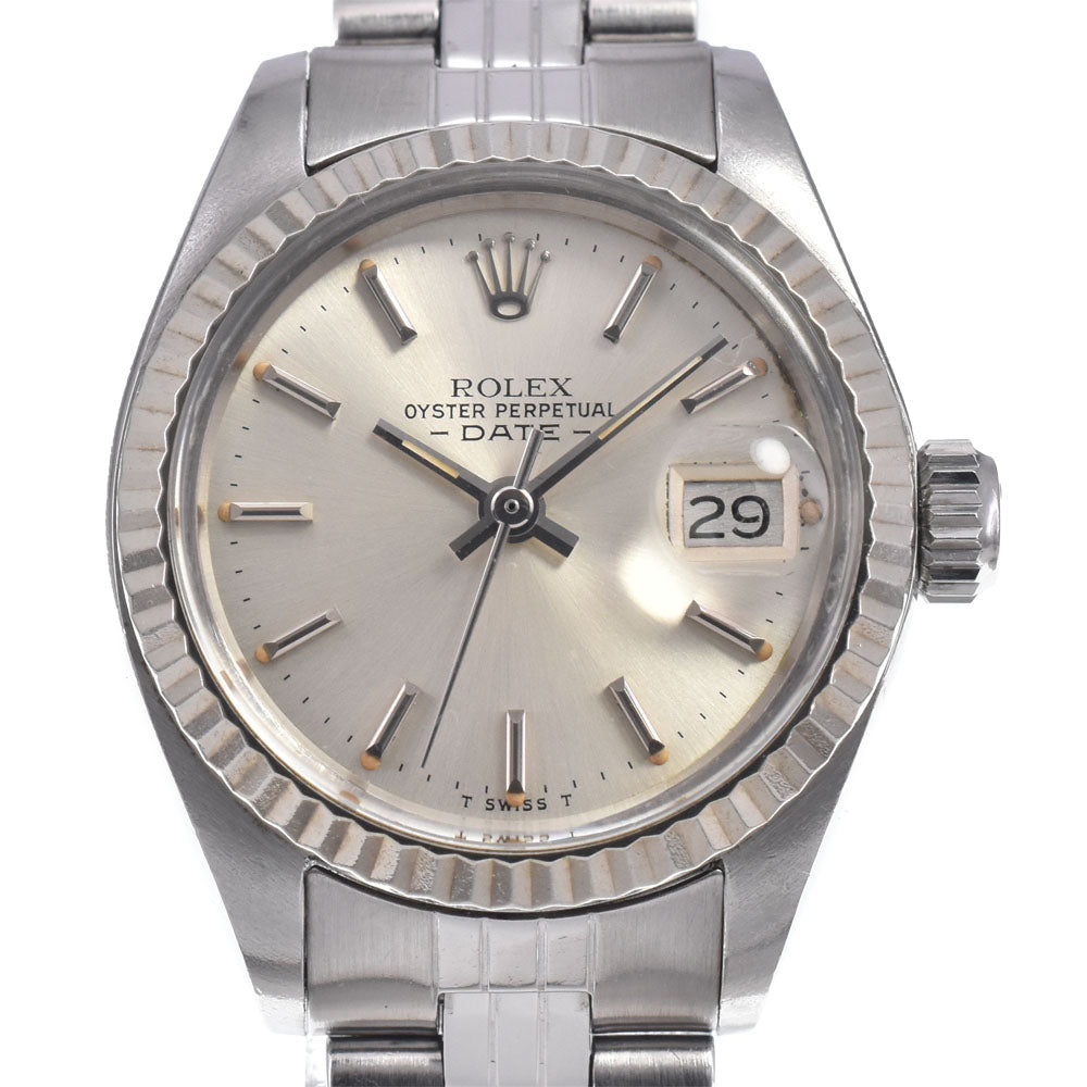 with paper ROLEX Oyster Perpetual Date 6917/4 vintage Cal.2030 Long Memory Silver Dial Automatic Ladies
 Watch N#148559