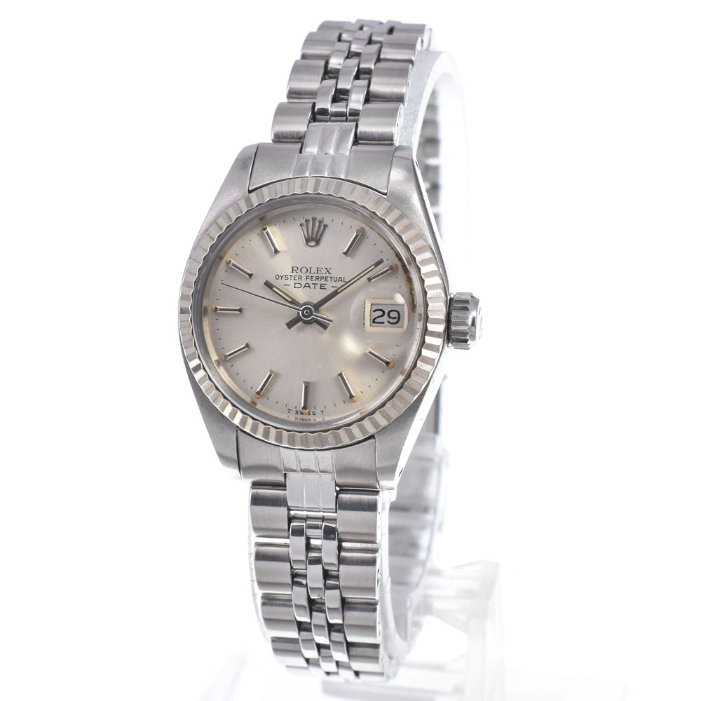 with paper ROLEX Oyster Perpetual Date 6917/4 vintage Cal.2030 Long Memory Silver Dial Automatic Ladies
 Watch N#148559
