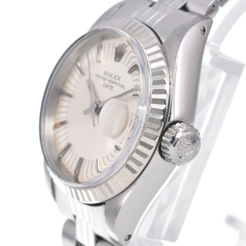 ROLEX Oyster Perpetual Date 6917/4 vintage Cal.2030 Long Memory Silver Dial Automatic Ladies
 Watch N#148560