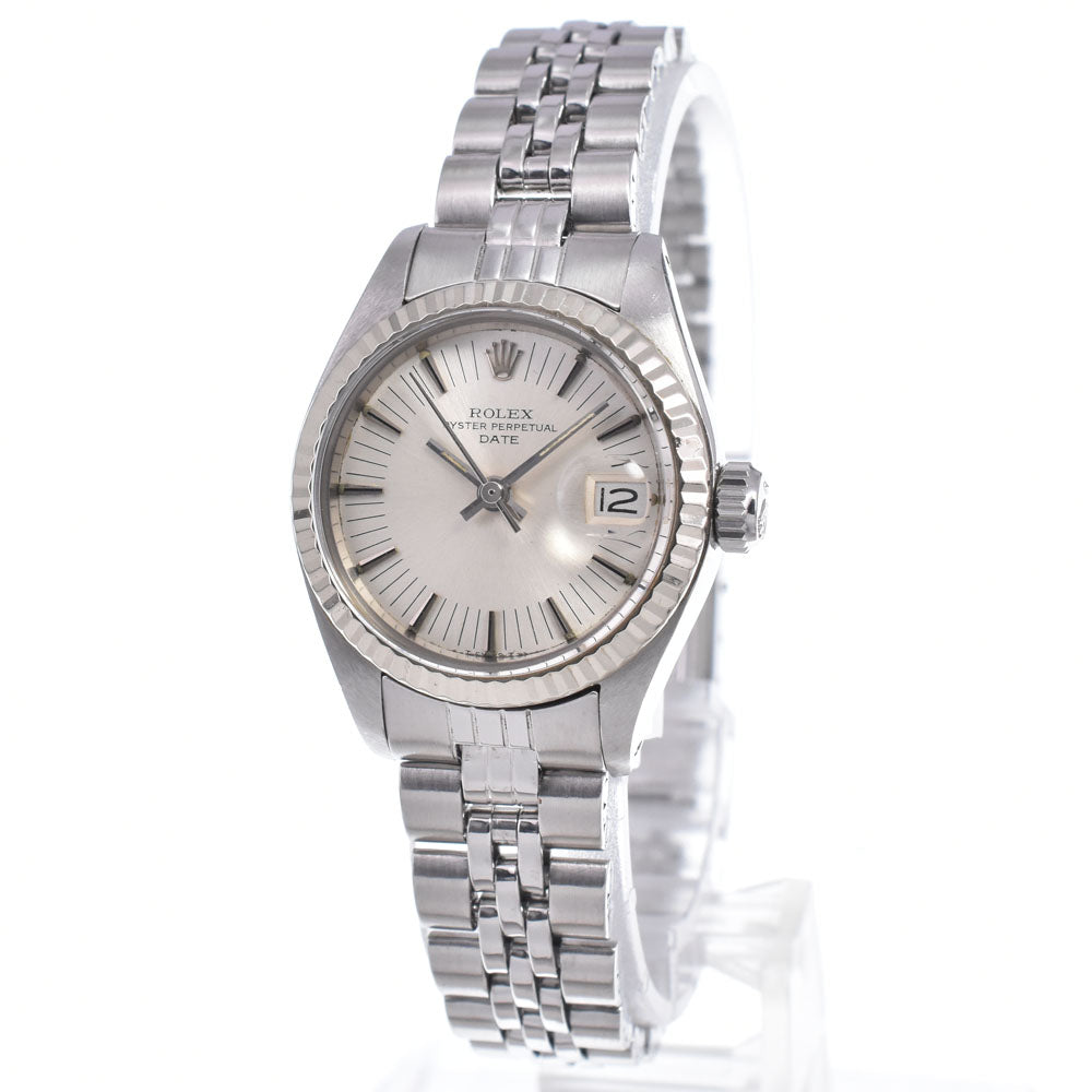 ROLEX Oyster Perpetual Date 6917/4 vintage Cal.2030 Long Memory Silver Dial Automatic Ladies
 Watch P#148561