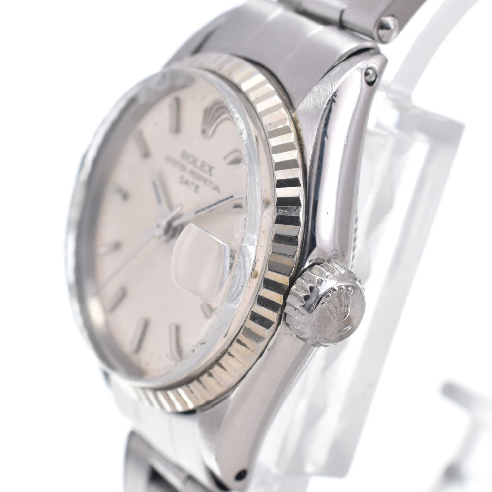 ROLEX Oyster perpetual date 6517 vintage WG bezel Cal.1161 Silver Dial Automatic Ladies
 Watch N#148564