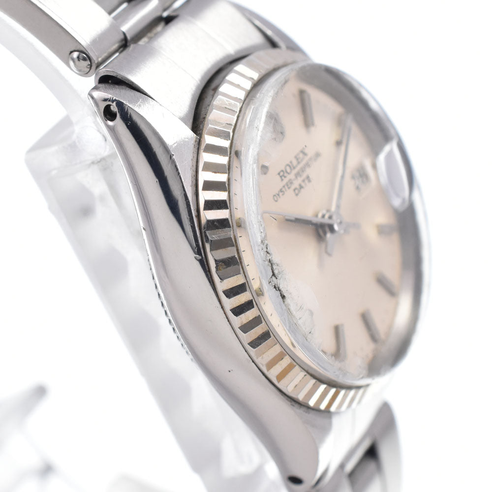 ROLEX Oyster perpetual date 6517 vintage WG bezel Cal.1161 Silver Dial Automatic Ladies
 Watch N#148564