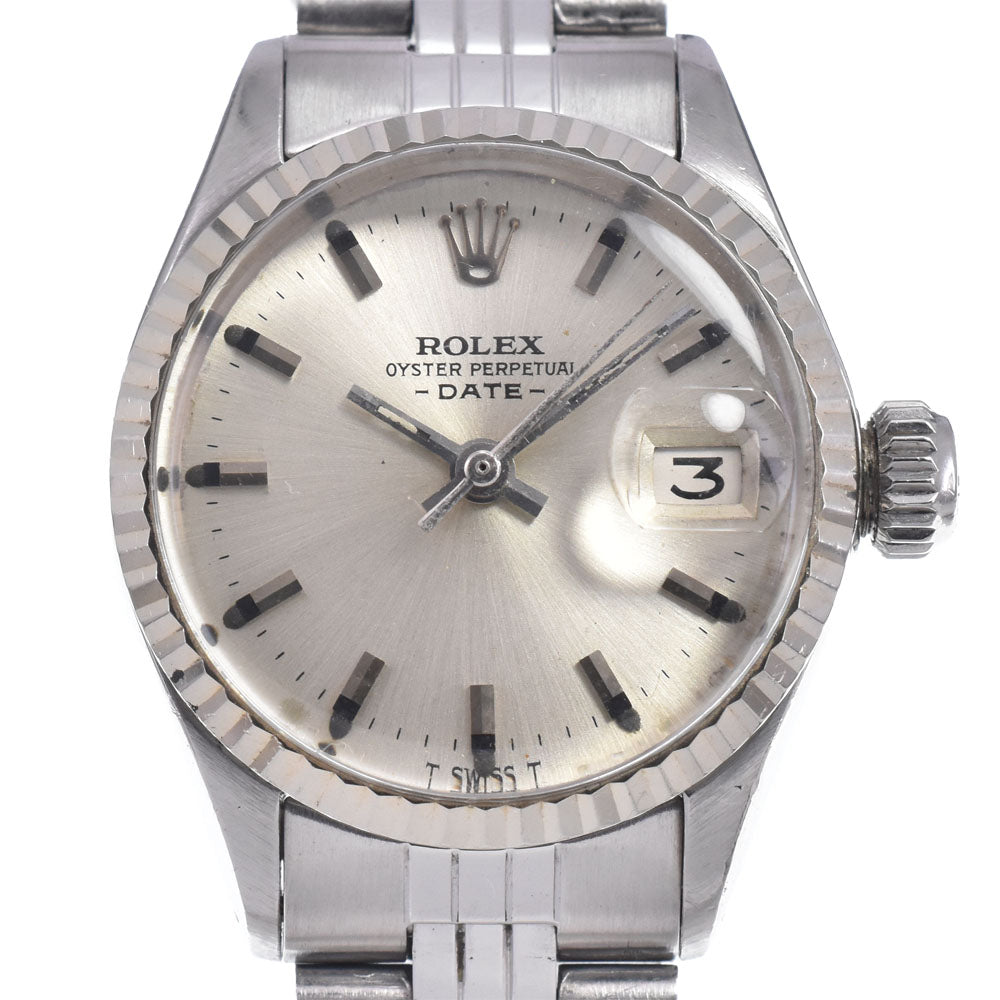 ROLEX Oyster Perpetual Date 6517/4 vintage Cal.1161 Silver Dial Automatic Ladies
 Watch O#148565