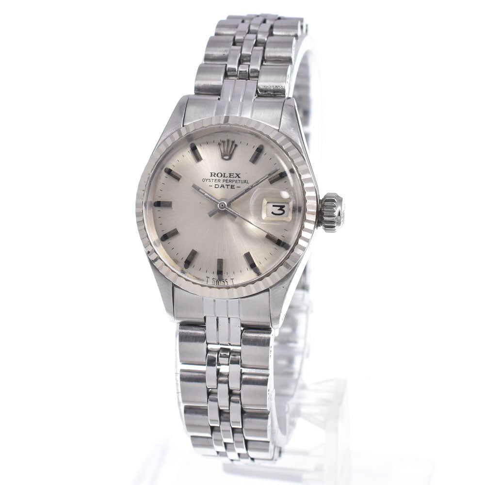 ROLEX Oyster Perpetual Date 6517/4 vintage Cal.1161 Silver Dial Automatic Ladies
 Watch O#148565