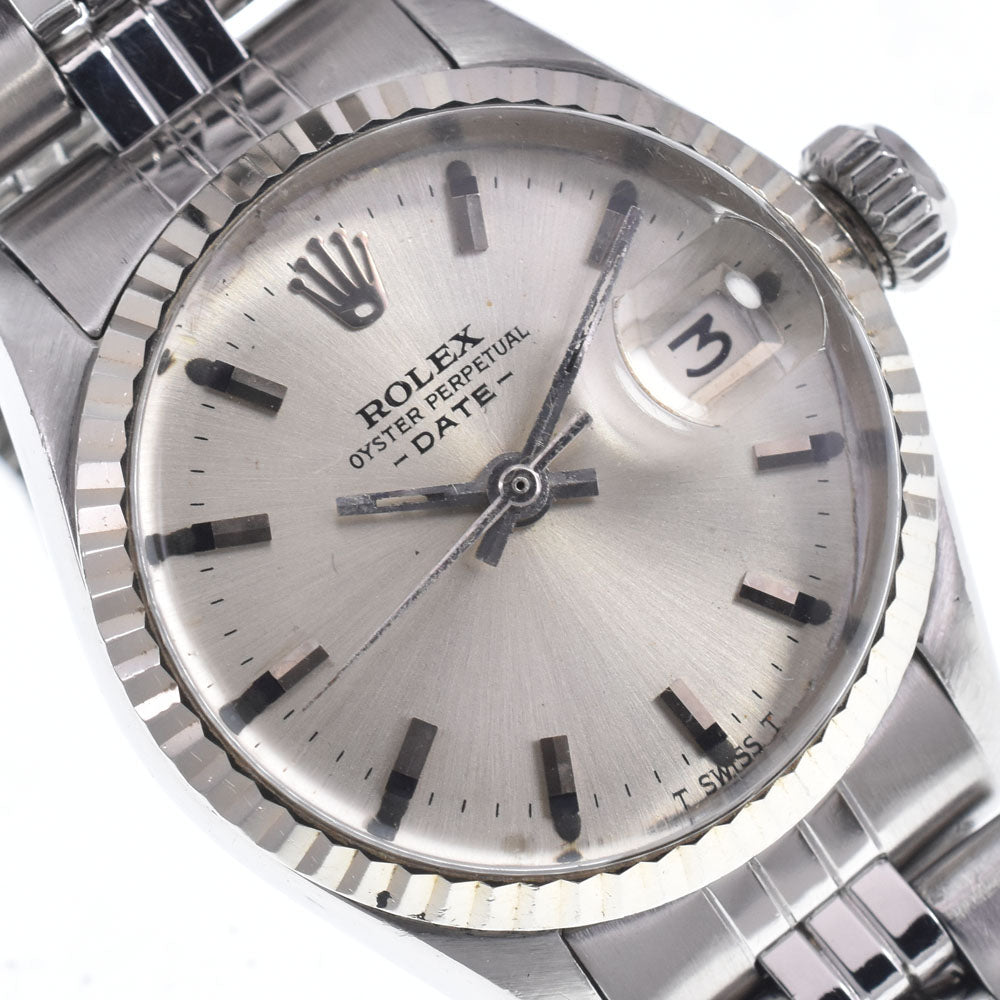 ROLEX Oyster Perpetual Date 6517/4 vintage Cal.1161 Silver Dial Automatic Ladies
 Watch O#148565