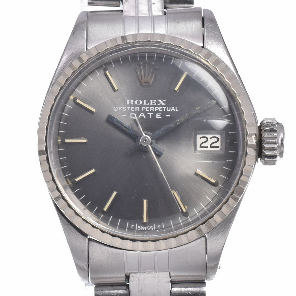ROLEX Oyster Perpetual Date 6517/4 vintage Cal.1161 gray Dial Automatic Ladies
 Watch Q#148566