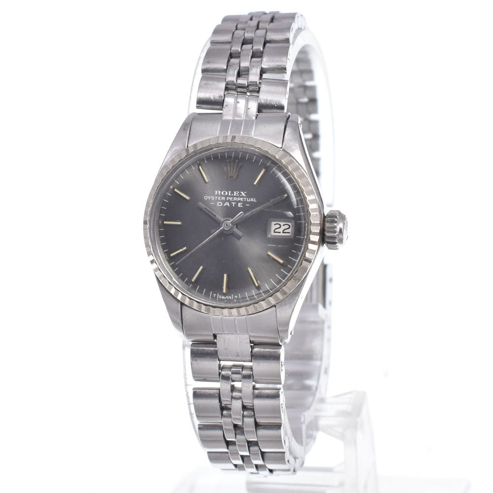 ROLEX Oyster Perpetual Date 6517/4 vintage Cal.1161 gray Dial Automatic Ladies
 Watch Q#148566