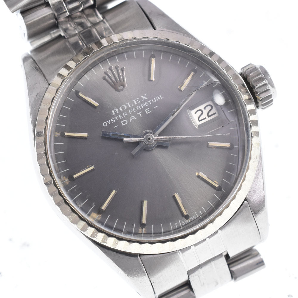 ROLEX Oyster Perpetual Date 6517/4 vintage Cal.1161 gray Dial Automatic Ladies
 Watch Q#148566