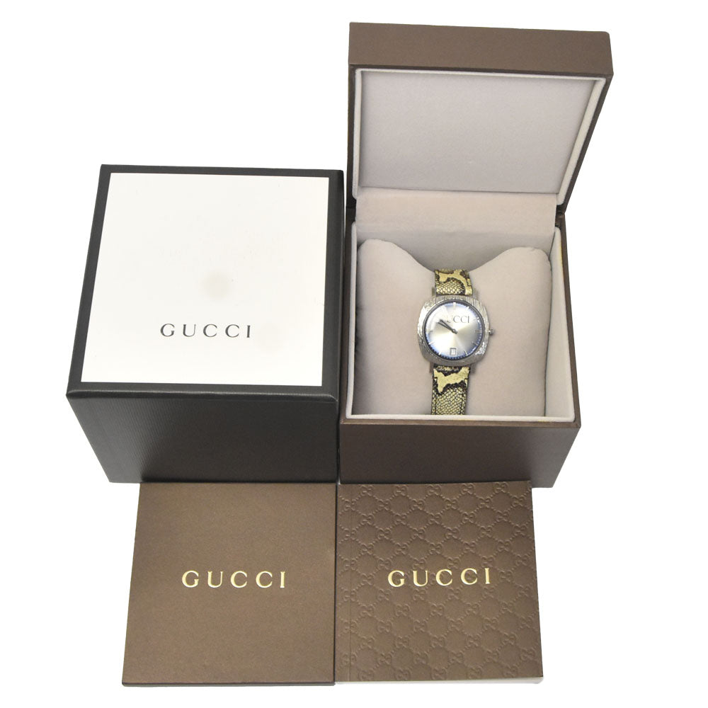 with paper GUCCI 126.4 Date 35 mm blue Dial Quartz Unisex
 Watch M#148575