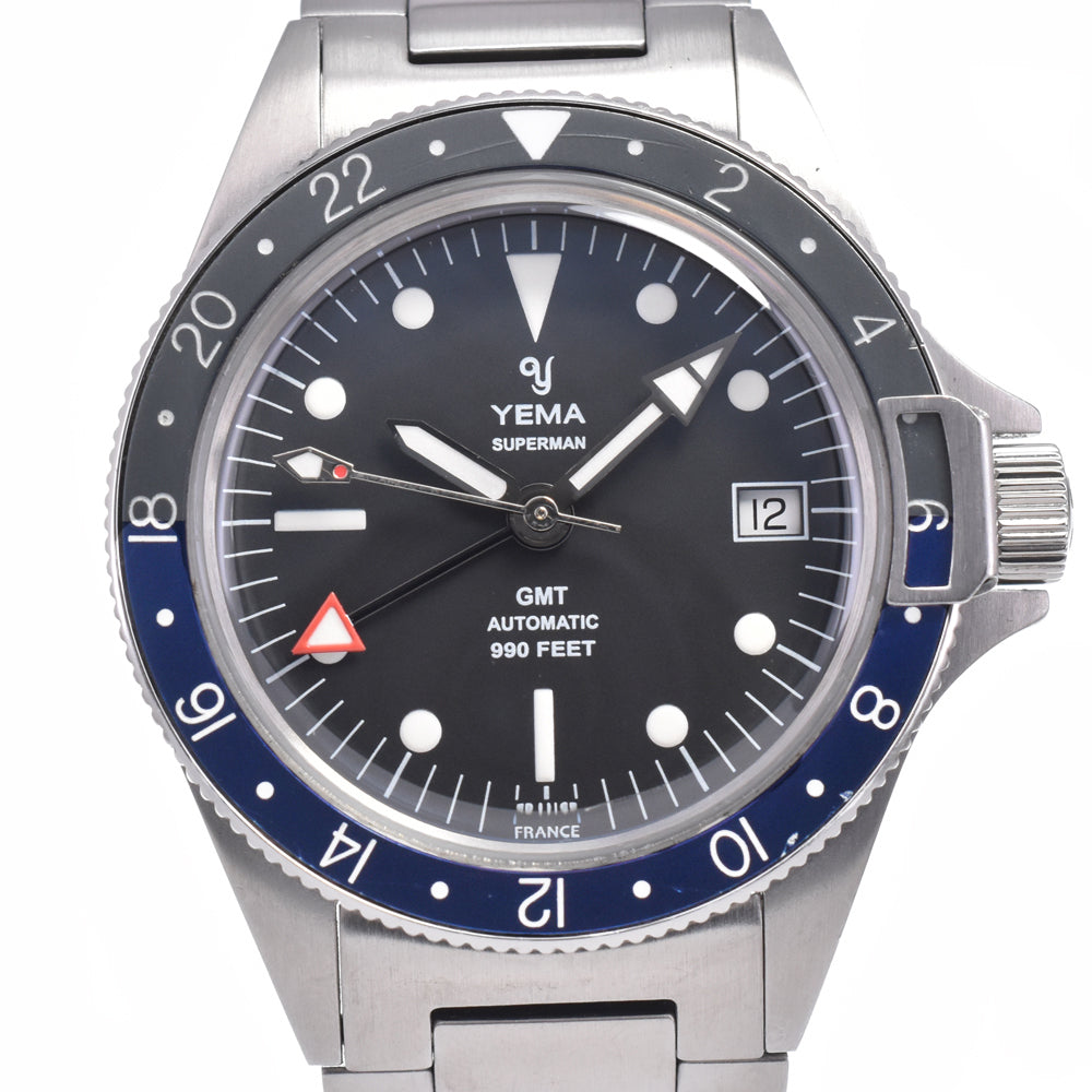 with paper YEMA Superman Heritage YSUPGMT2019C-AMS GMT black Dial Automatic Men's
 Watch N#148582