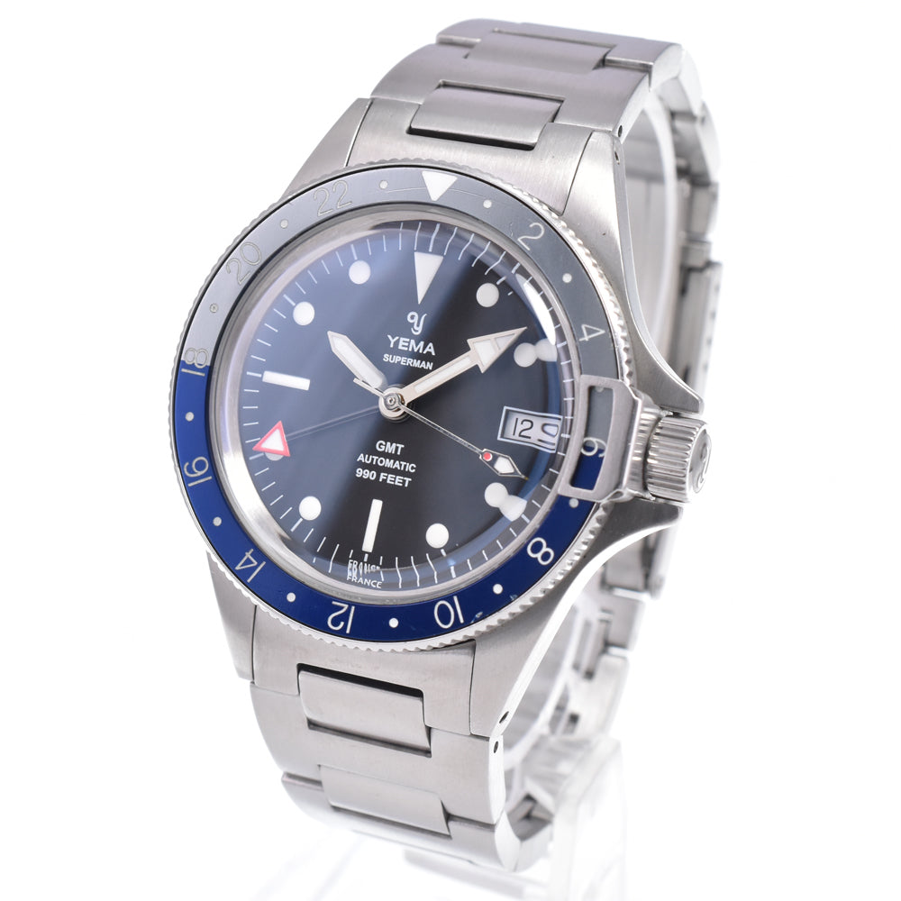 with paper YEMA Superman Heritage YSUPGMT2019C-AMS GMT black Dial Automatic Men's
 Watch N#148582