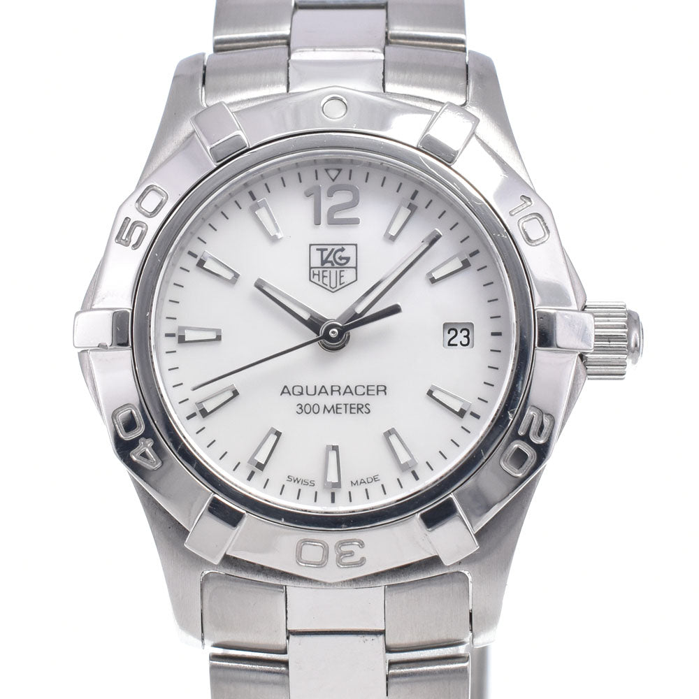 TAG HEUER Aqua racer WAF1414 Date White shell Dial Quartz Ladies
 Watch N#148584