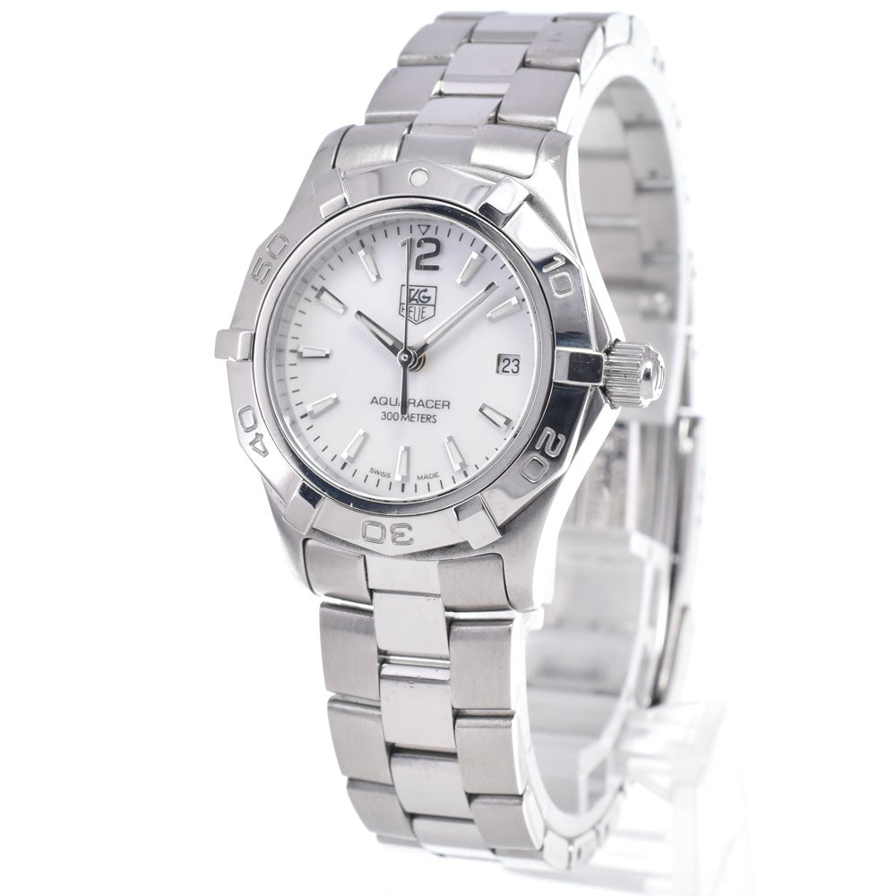 TAG HEUER Aqua racer WAF1414 Date White shell Dial Quartz Ladies
 Watch N#148584