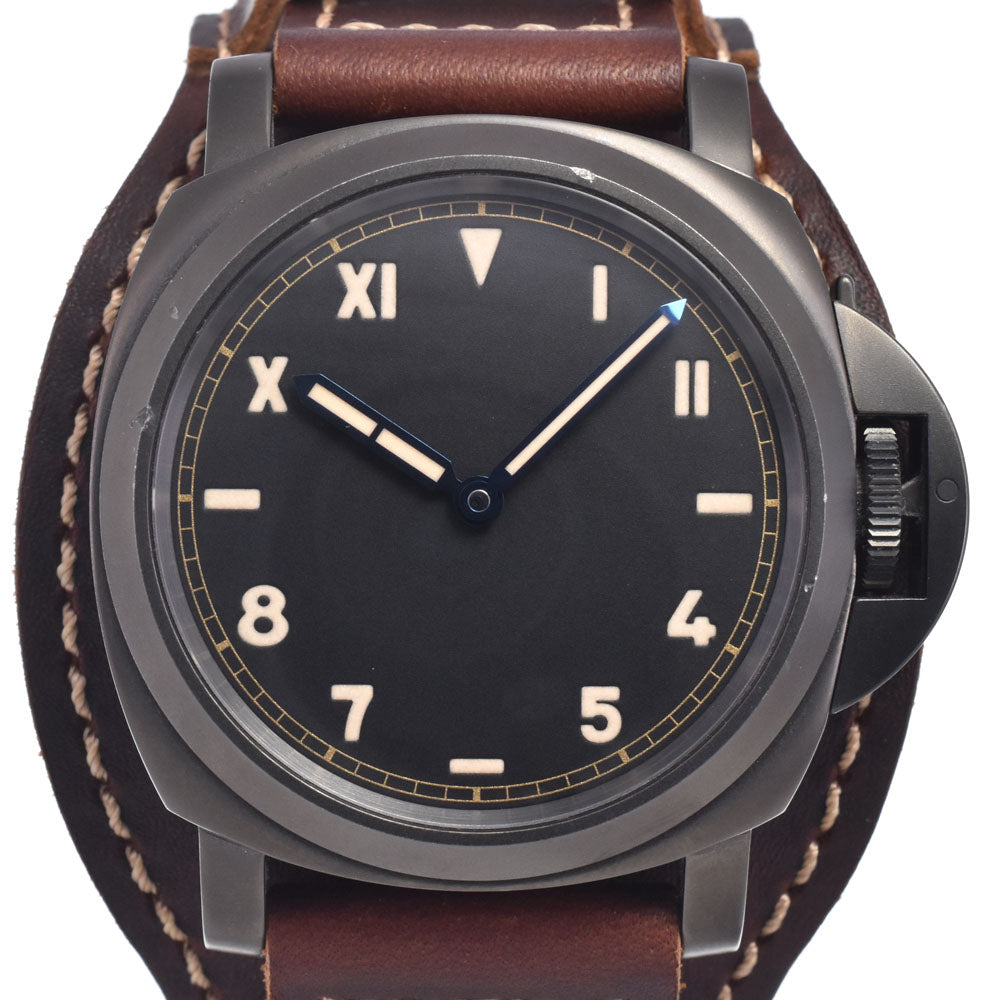 with paper PANERAI Luminor California 8 Days PAM00779 DLC black Dial Hand Winding Men's
 Watch M#148586