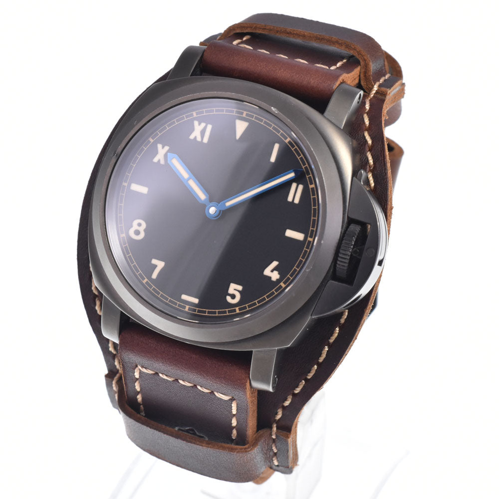 with paper PANERAI Luminor California 8 Days PAM00779 DLC black Dial Hand Winding Men's
 Watch M#148586