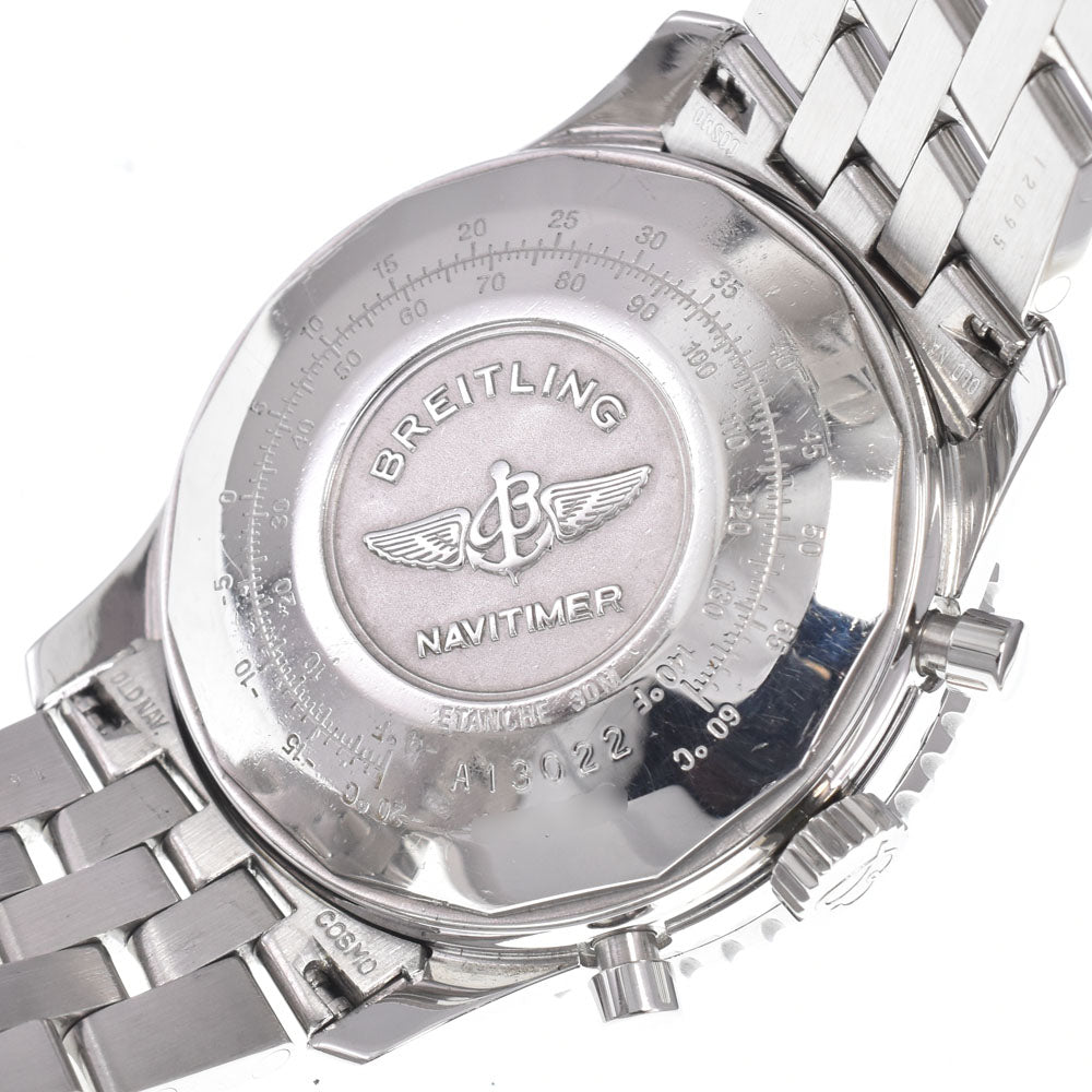 with paper BREITLING Old Navi Timer A13022 Chronograph Silver Dial Automatic Men's
 Watch Q#148589