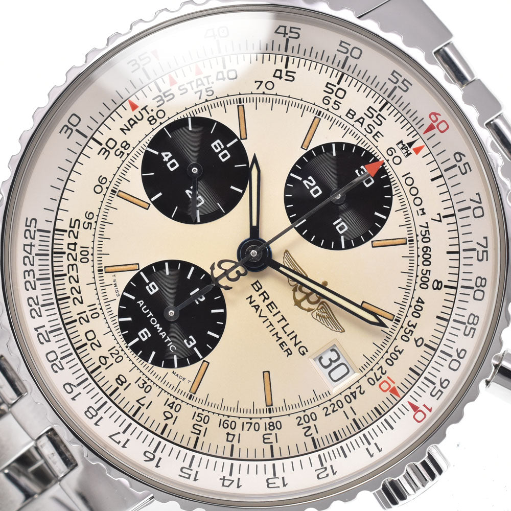 with paper BREITLING Old Navi Timer A13022 Chronograph Silver Dial Automatic Men's
 Watch Q#148589