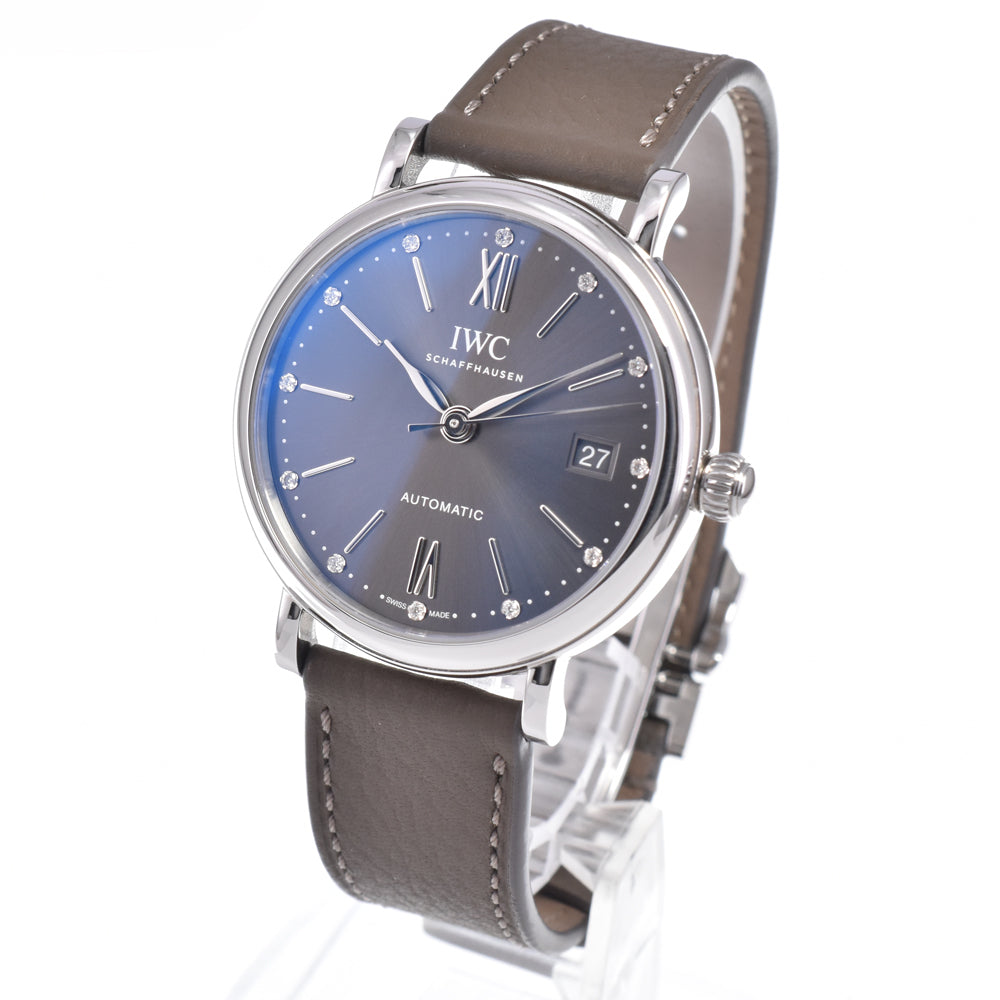 with paper IWC SCHAFFHAUSEN Portofino Automatic 37 IW458603 12P diamond gray Dial Automatic Men's
 Watch M#148592