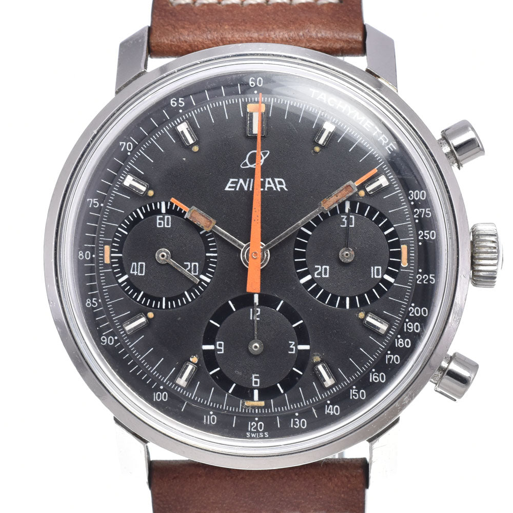 ENICAR 072-01-01/2303 vintage Cal. Valjoux 72 black Dial Hand Winding Men's
 Watch N#148593