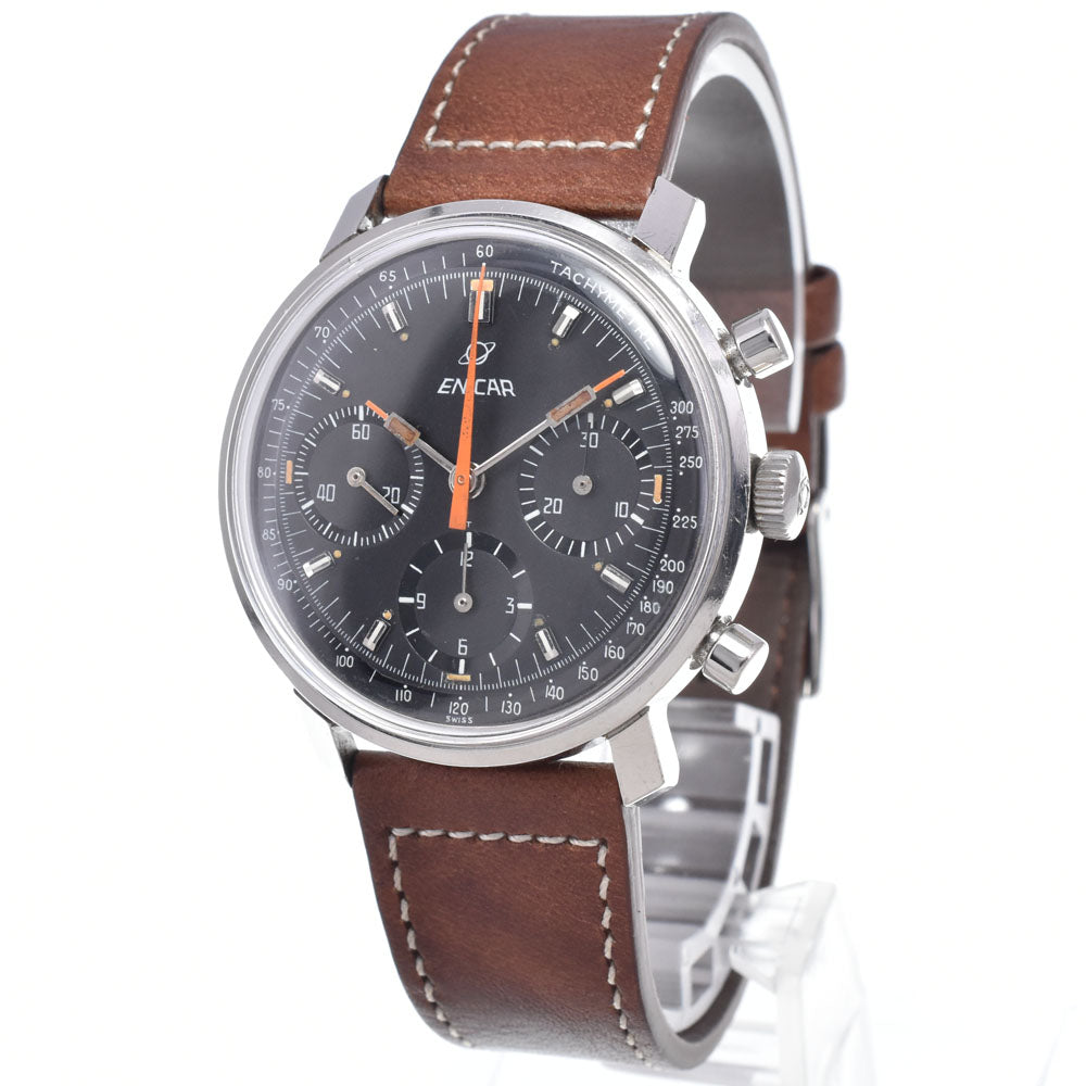 ENICAR 072-01-01/2303 vintage Cal. Valjoux 72 black Dial Hand Winding Men's
 Watch N#148593