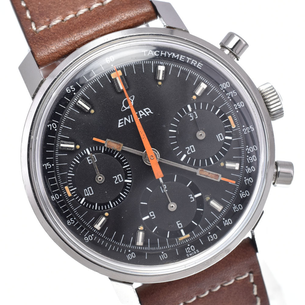 ENICAR 072-01-01/2303 vintage Cal. Valjoux 72 black Dial Hand Winding Men's
 Watch N#148593