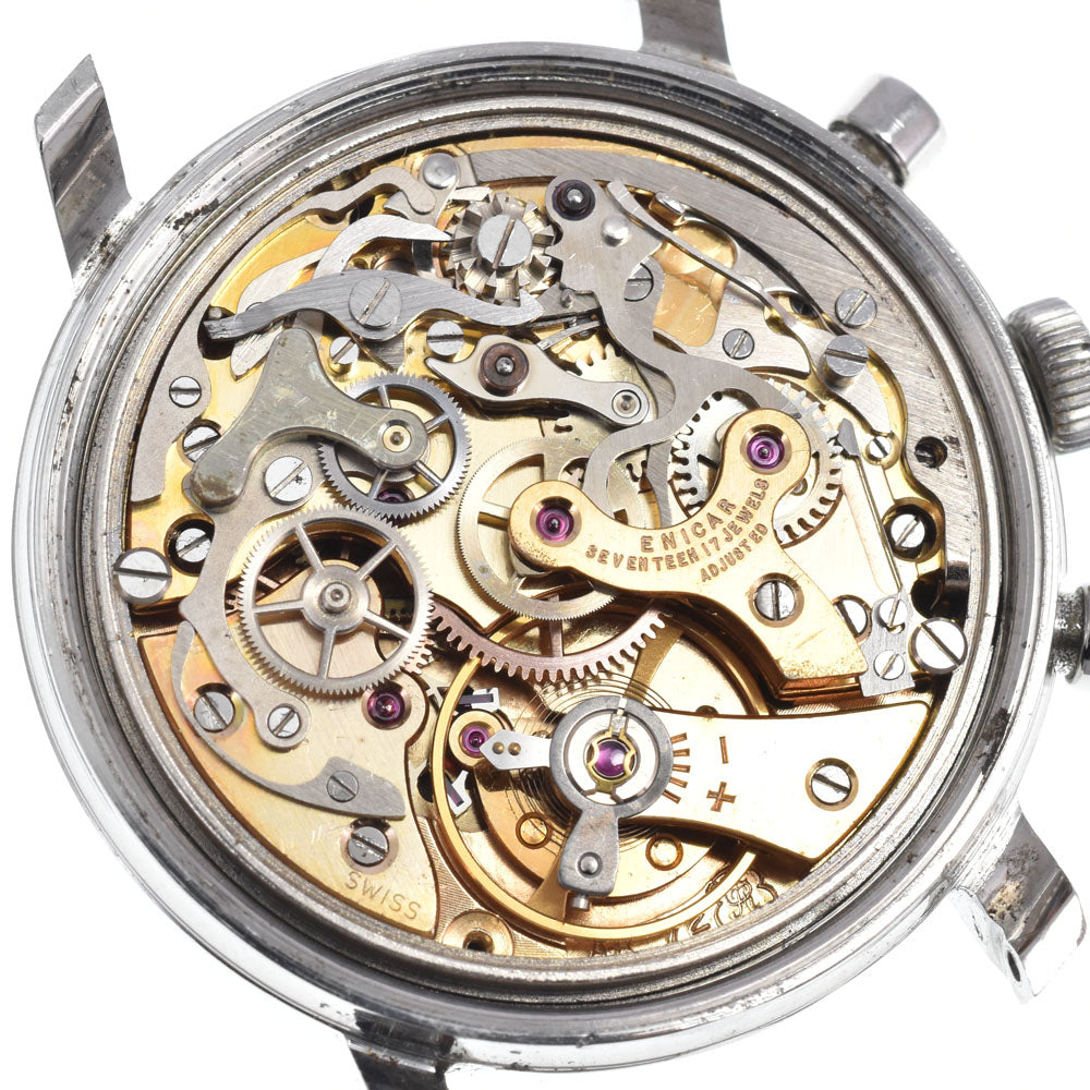 ENICAR 072-01-01/2303 vintage Cal. Valjoux 72 black Dial Hand Winding Men's
 Watch N#148593