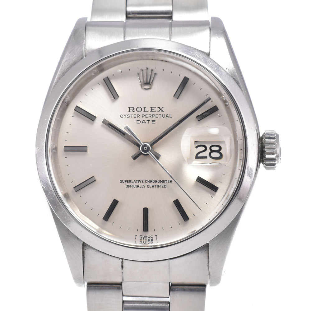 with paper ROLEX Oyster perpetual date 1500 vintage Cal.1570 Silver Dial Automatic Men's
 Watch A#148601