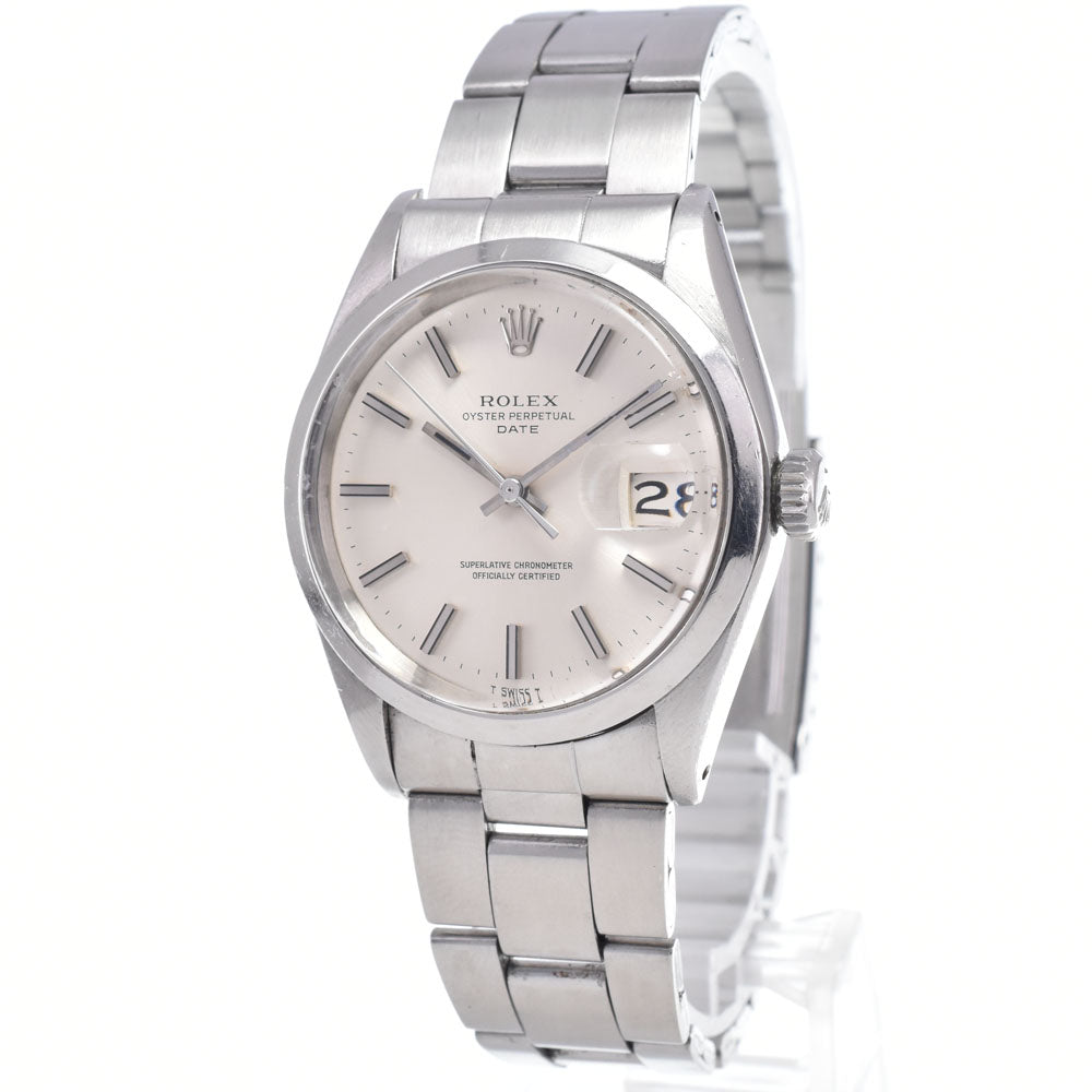 with paper ROLEX Oyster perpetual date 1500 vintage Cal.1570 Silver Dial Automatic Men's
 Watch A#148601