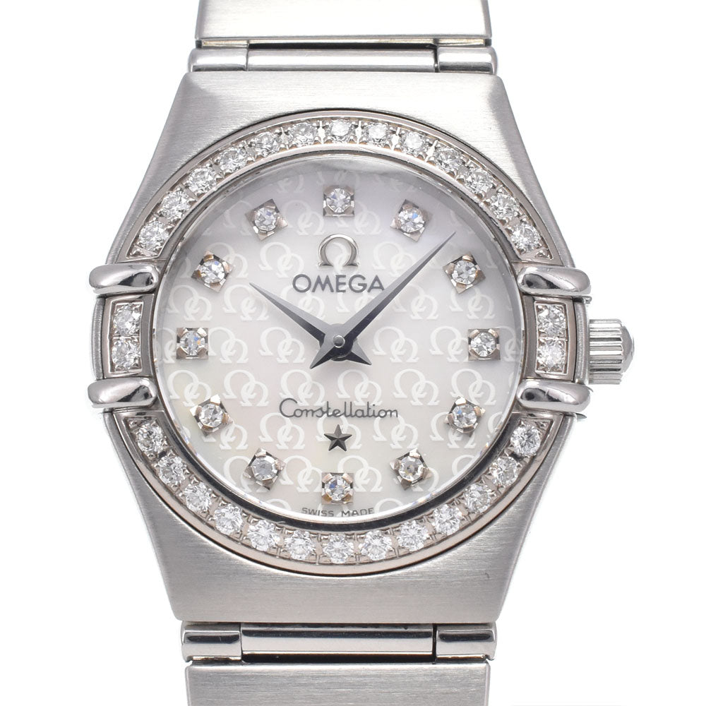 OMEGA Constellation mini bezel diamond 1460.75 12P diamond White shell Dial Quartz Ladies
 Watch N#148607
