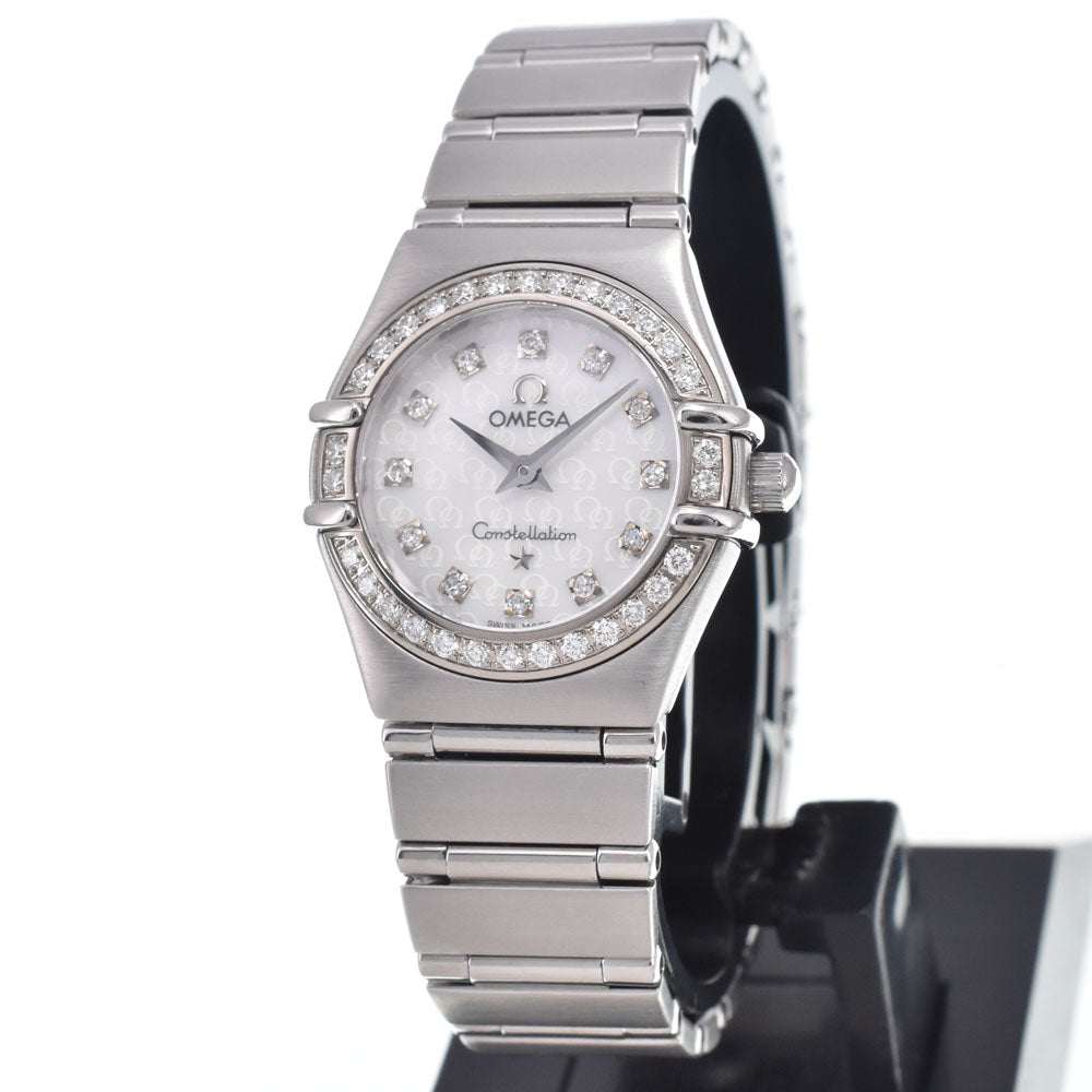 OMEGA Constellation mini bezel diamond 1460.75 12P diamond White shell Dial Quartz Ladies
 Watch N#148607