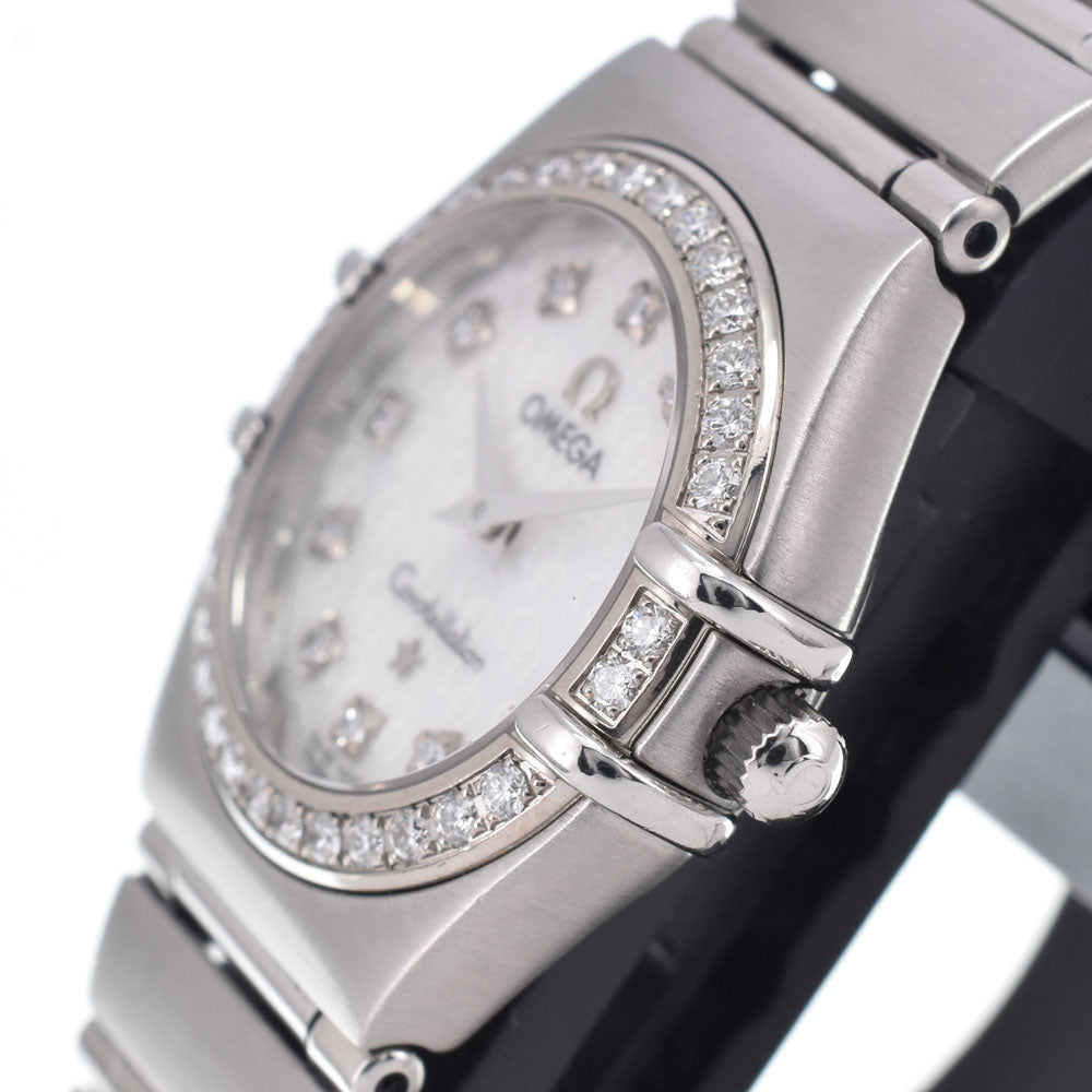 OMEGA Constellation mini bezel diamond 1460.75 12P diamond White shell Dial Quartz Ladies
 Watch N#148607