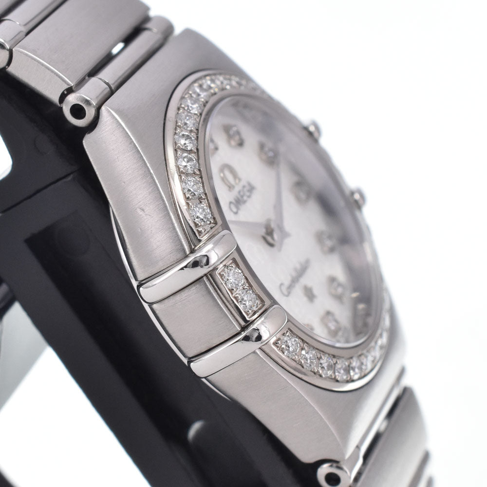 OMEGA Constellation mini bezel diamond 1460.75 12P diamond White shell Dial Quartz Ladies
 Watch N#148607