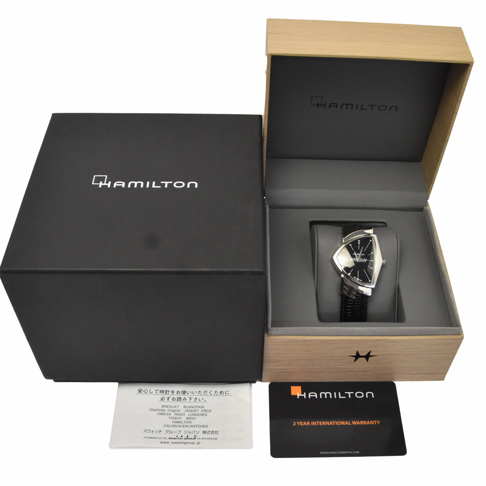 with paper HAMILTON Ventura H244112 black Dial Quartz Men's
 Watch M#148620