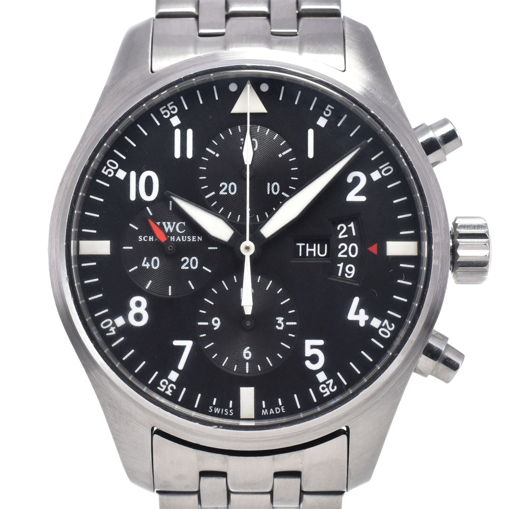 IWC SCHAFFHAUSEN Pilot watch IW377704 Chronograph day date black Dial Automatic Men's
 Watch O#148628