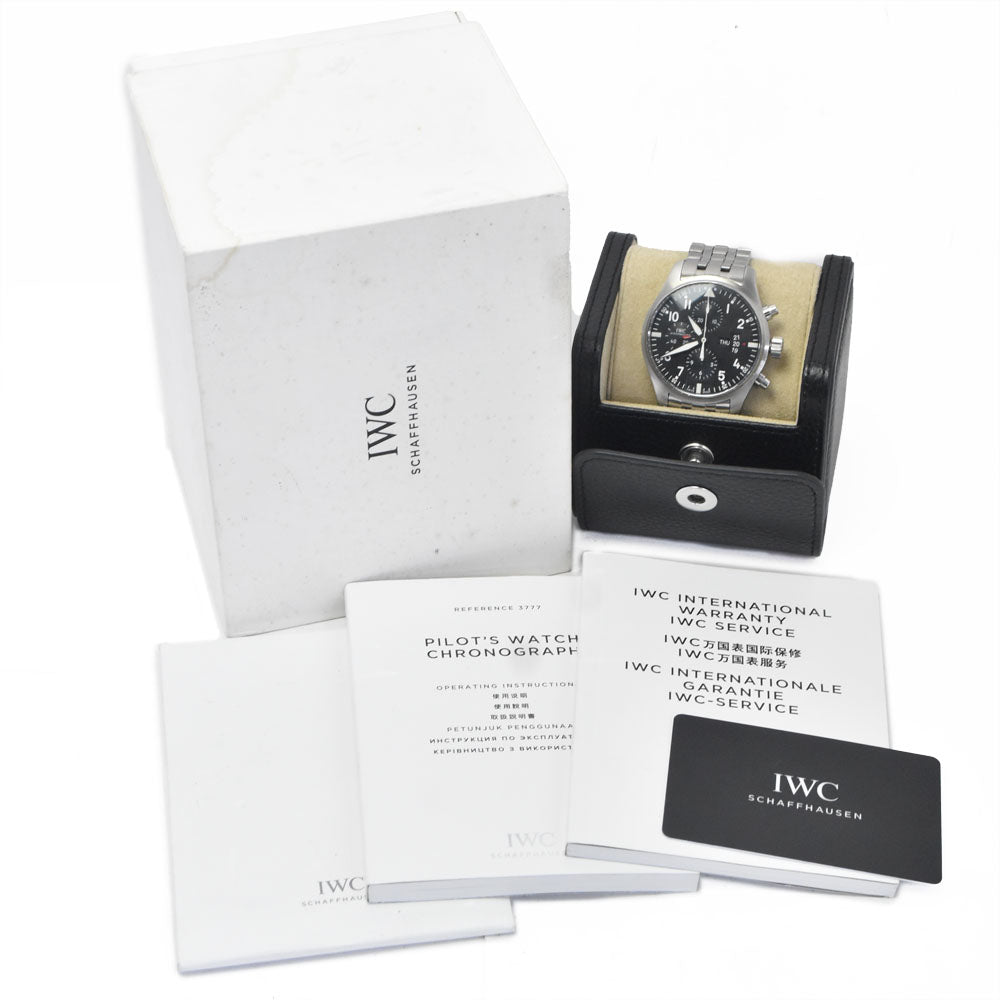 IWC SCHAFFHAUSEN Pilot watch IW377704 Chronograph day date black Dial Automatic Men's
 Watch O#148628