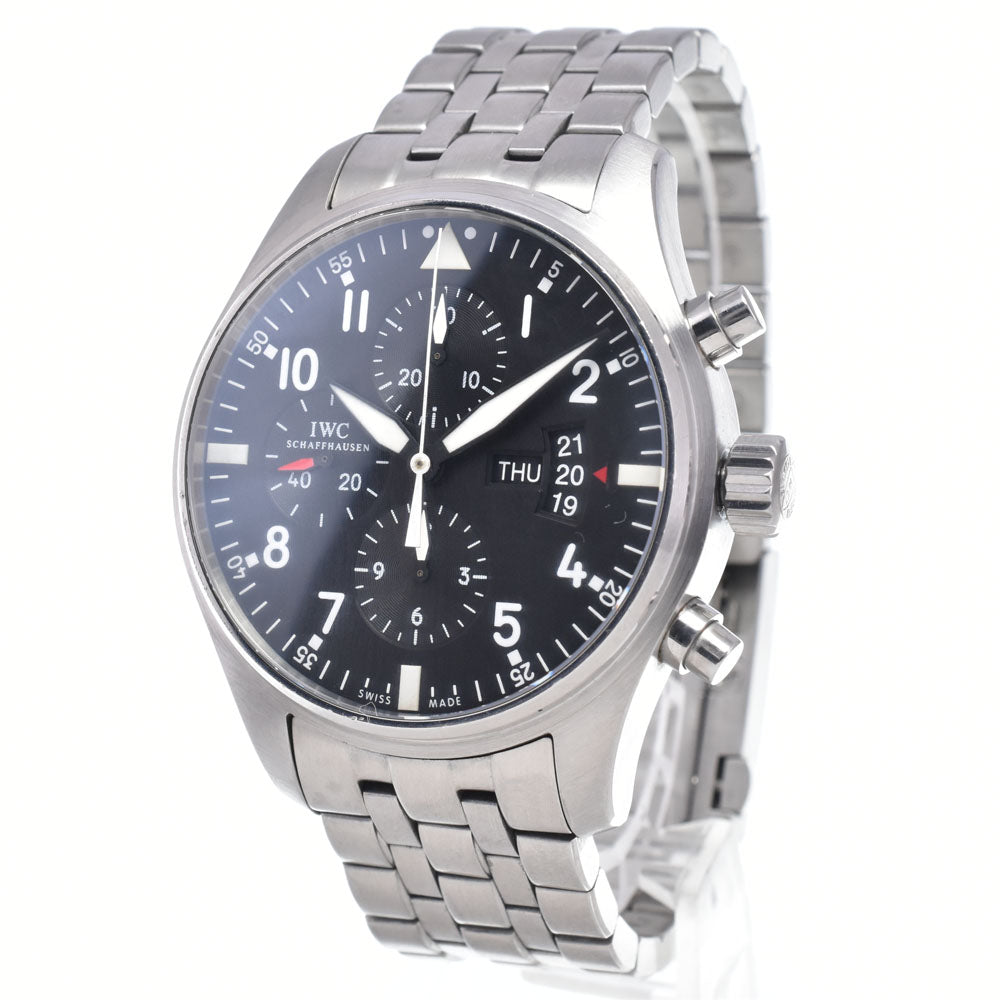 IWC SCHAFFHAUSEN Pilot watch IW377704 Chronograph day date black Dial Automatic Men's
 Watch O#148628