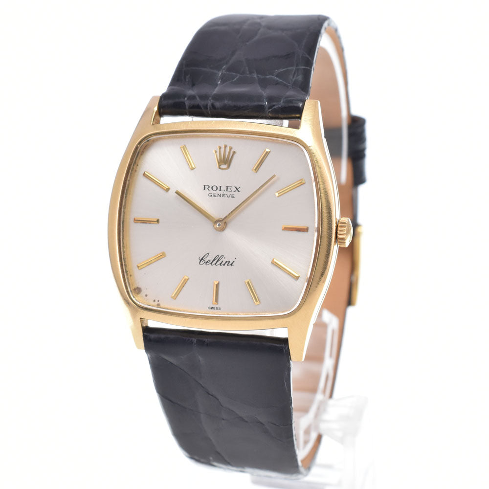 ROLEX Cherini 3805 vintage Cal.1600 K18YG Silver Dial Hand Winding Men's
 Watch Q#148629