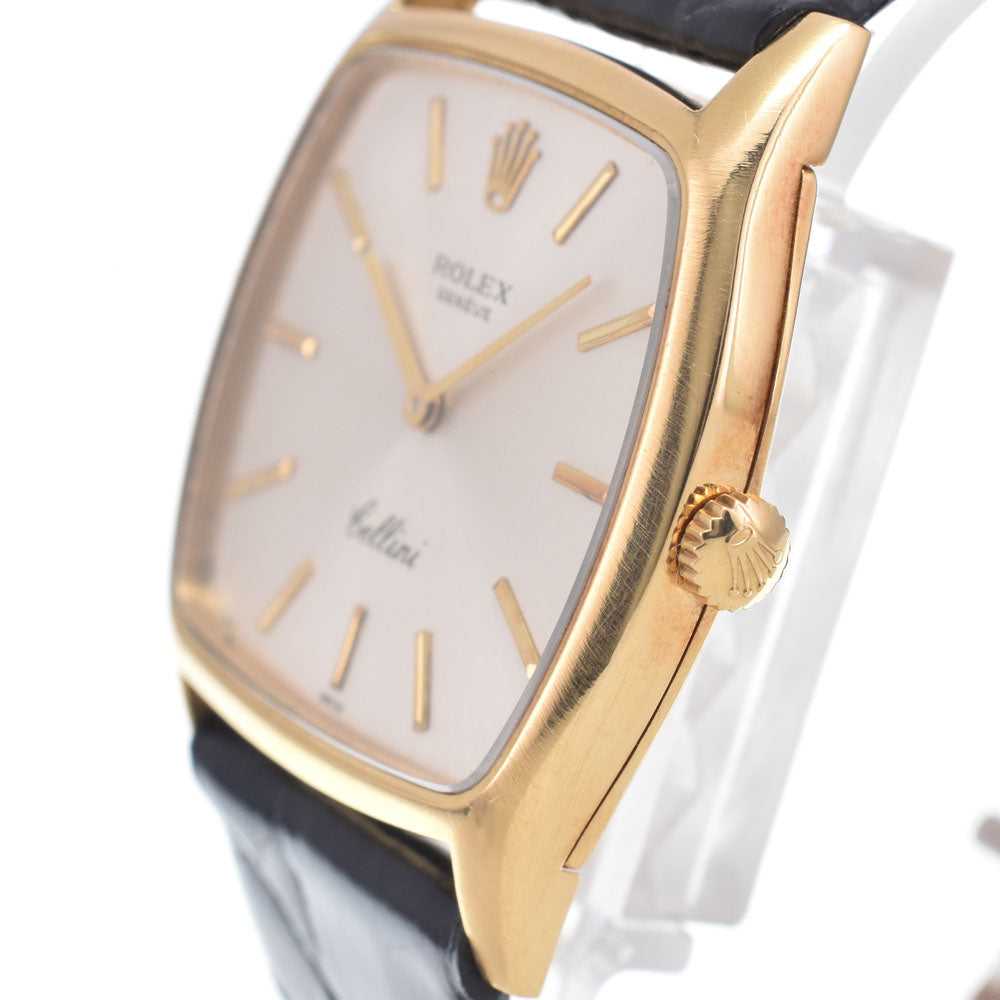 ROLEX Cherini 3805 vintage Cal.1600 K18YG Silver Dial Hand Winding Men's
 Watch Q#148629