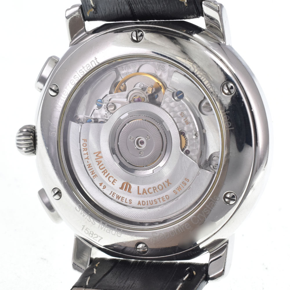 MAURICE LACROIX Masterpiece flyback 15827 see-through back white Dial Automatic Men's
 Watch N#148635